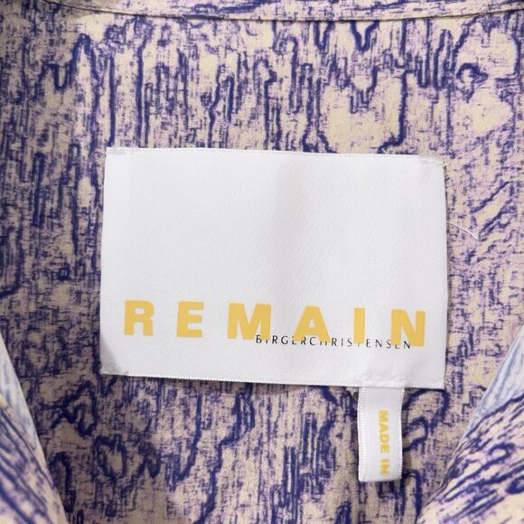 Remain Birger Christensen Purple Abstract Shirt Dress Womens 4 Organic Cotton - Picture 3 of 10